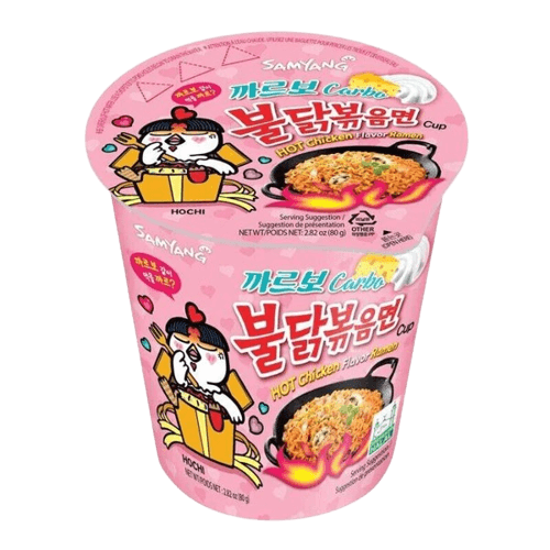 Korean noodles carbonara cups